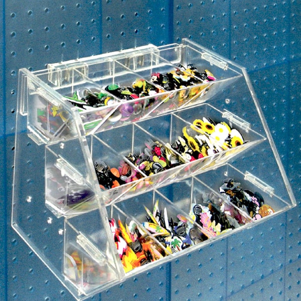 12 Compartment 3 Tier Bin For Counter, Pegboard Or Slatwall